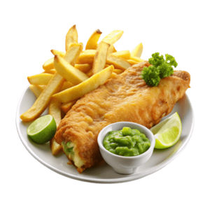 Fries with Mushy Peas Medium